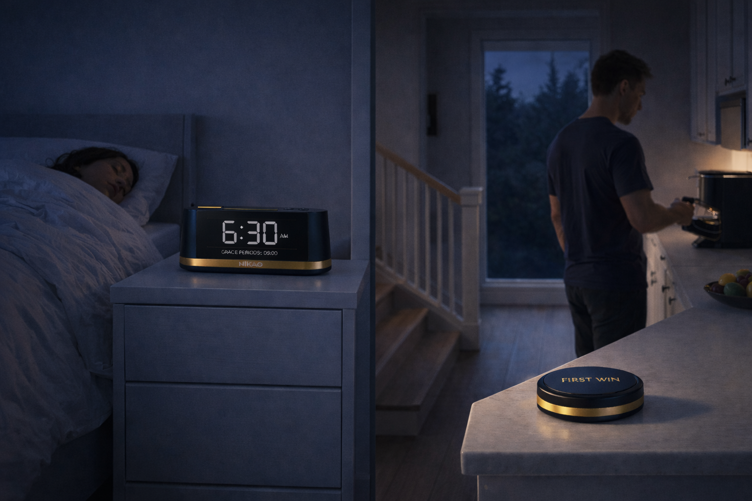 Nikao NIKAO — The Alarm That Wins The War Against Snooze